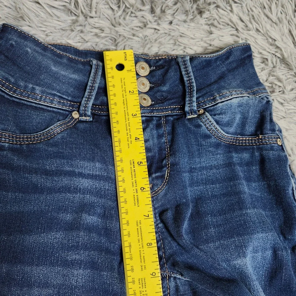 Wallflower Sassy Skinny Jeans Womens Juniors 0 Blue High Rise Denim‎ WFM10481S